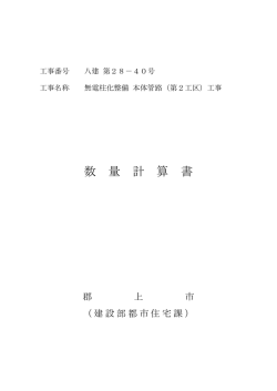 八建28-40 数量計算書ダウンロード（pdf・293.9 KB ）