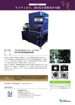 カメラ1台で、360 度全周検査が可能