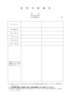 業 務 実 績 調 書