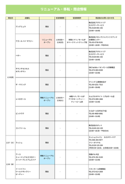 リニューアル・移転・閉店情報
