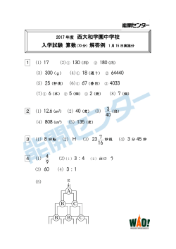 (4) 3：1 西大和学園中学校 入学試験 算数(70 分)