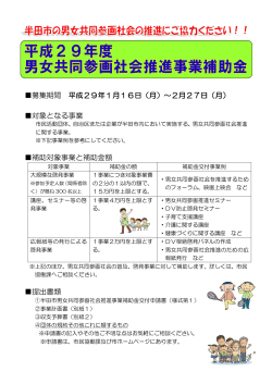 平成29年度半田市男女共同参画社会推進事業補助金（PDF：246KB）