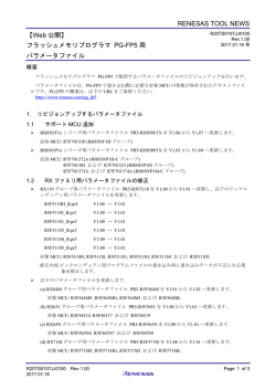 【Web公開】 フラッシュメモリプログラマPG-FP5用パラメータ