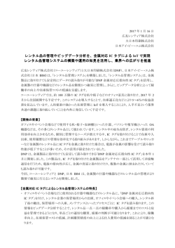 レンタル品の管理やビッグデータ分析を ビッグデータ分析を ビッグデータ