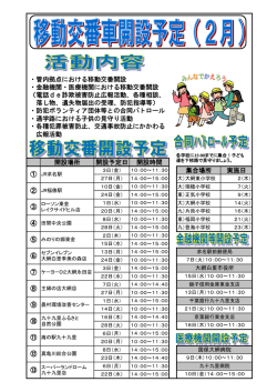 開設場所 開設予定日 開設時間 集合場所 実施日 ② ⑦ ① ③ ⑥ ⑧ ⑫