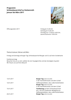 Programm Januar bis März 2017 - Schlossbauernhof zu Stolzenroth