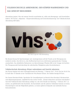 Volkshochschule Ahrensburg: Den Körper