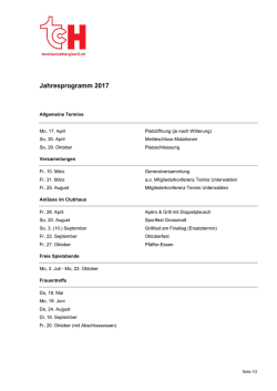 Jahresprogramm 2017