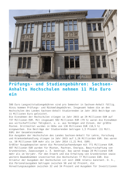 Prüfungs- und Studiengebühren: Sachsen-Anhalts