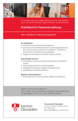 Praktikant/in Finanzverwaltung