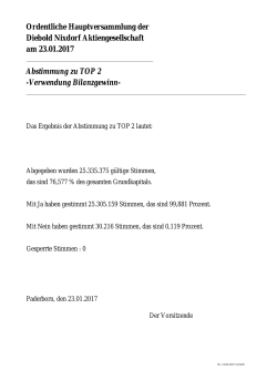 Verwendung Bilanzgewinn