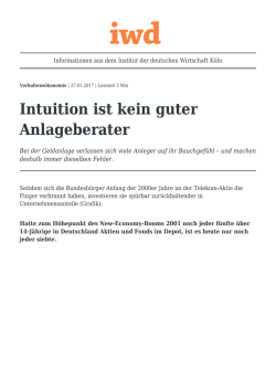 Intuition ist kein guter Anlageberater