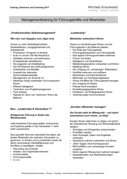 Managementtraining für Führungskräfte und Mitarbeiter