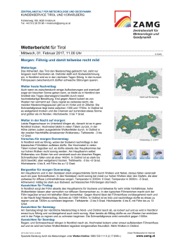 Wetterbericht für Tirol