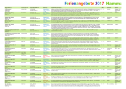 Ferienangebote 2017