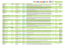 Ferienangebote 2017