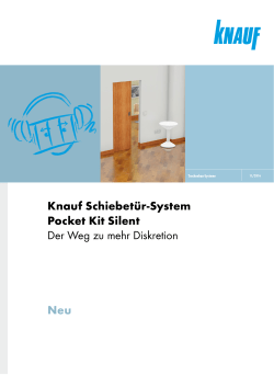 Neu Knauf Schiebetür-System Pocket Kit Silent Der Weg zu mehr