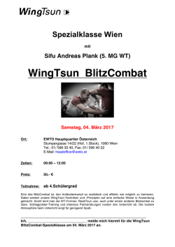 WingTsun BlitzCombat Samstag, 04. März 2017