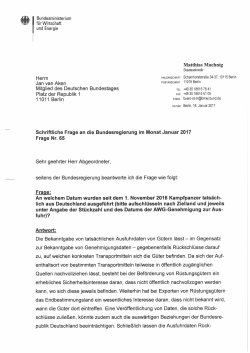 Öffnet PDF "Ausfuhr von Kampfpanzern" in neuem Fenster.