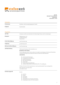 Hostessen und Servicemitarbeiter f&uuml;r hochkar&auml;tige Messen und