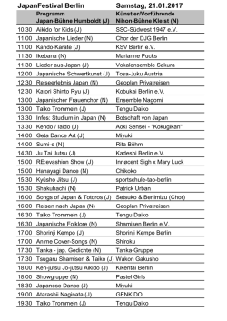 JapanFestival Berlin Samstag, 21.01.2017