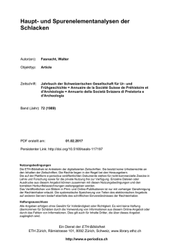 Haupt- und Spurenelementanalysen der Schlacken - E