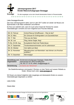 Jahresprogramm 2017 - Kindernaturschutzgruppe Gwaagge