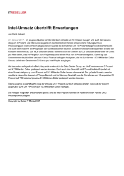 Intel-Umsatz &uuml;bertrifft Erwartungen