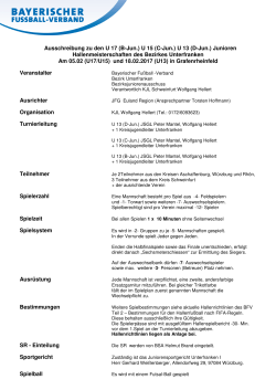 Ausschreibung Junioren Hallen