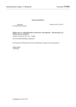 Drs. 17/7255  - Niedersächsischer Landtag