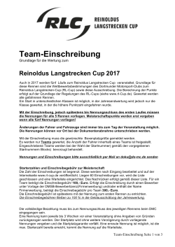 Einschreibung mit Regelwerk - Reinoldus Langstrecken-Cup