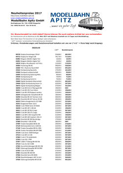 Neuheitenpreise 2017 Modellbahn Apitz GmbH