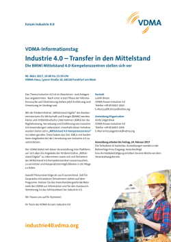 Industrie 4.0 &ndash; Transfer in den Mittelstand
