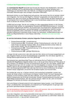 4. Entwurf des Programmteils schulische Inklusion Als