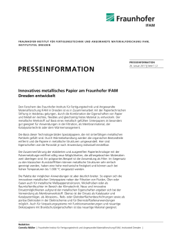 Innovatives metallisches Papier am Fraunhofer IFAM