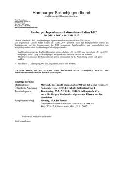 HJMM 2017 (Teil 2) - Hamburger Schachjugendbund