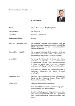 Fest - Lebenslauf - Juristische Fakult&auml;t