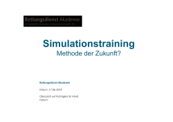 Simulationstraining - 4. Notfallsanitäter