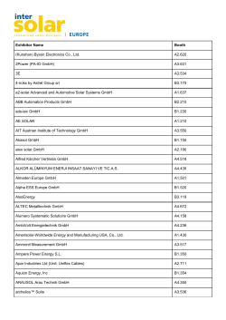 Exhibitor Name Booth (Kunshan) Byson Electronics Co., Ltd. A2.620