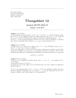 Ubungsblatt 12 - Institut für Mathematik