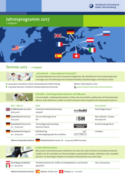 Jahresprogramm  - Handwerk International Baden