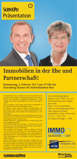 Immobilien in der Ehe und Partnerschaft!
