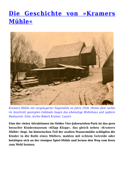 Die Geschichte von »Kramers Mühle
