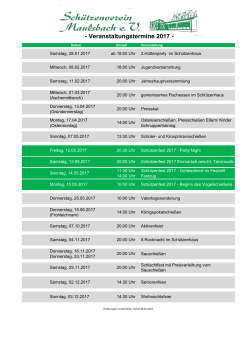 Veranstaltungstermine 2017