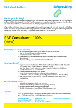 SAP Consultant – 100% (m/w)