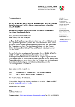 Presseeinladung NEUES DENKEN – MADE IN NRW
