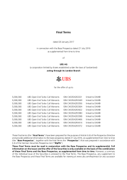 Final Terms - UBS