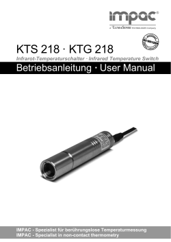 Betriebsanleitung / User Manual KTS 218 / KTG 218 - Mid