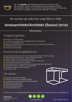 Innenarchitekt/Architekt (Senior) (m/w)