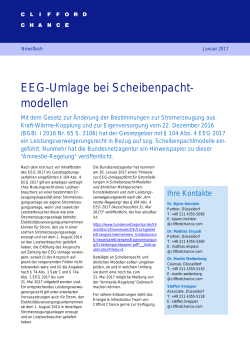 EEG-Umlage bei Scheibenpacht- modellen